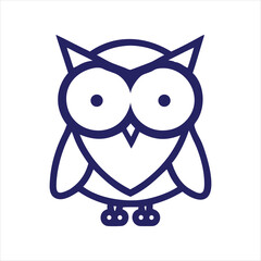 Minimalist Owl Icon – Modern Line Art Animal Symbol for Education, Wisdom, and Nature Themes