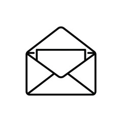 Open Envelope with Letter Outline Icon mail message communication symbol email post correspondence document paper send receive contact