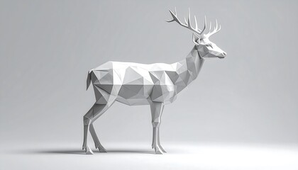 Obraz premium Geometric Deer Silhouette Minimalist Design.