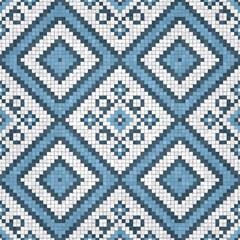 Scandinavian style seamless mosaic tiles pattern
