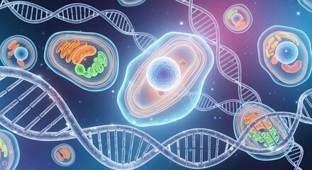 Obraz premium Human Body Cells DNA Molecular Structure Science Biology