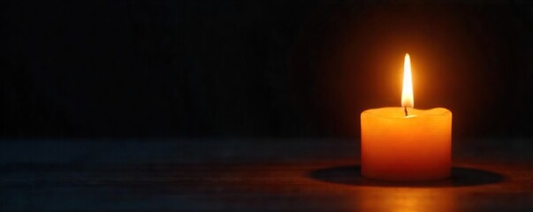 Flickering Candlelight Dramatic Warm Glow Against Dark Background, Perfect for Romance, Mystery, or Tranquility Themes