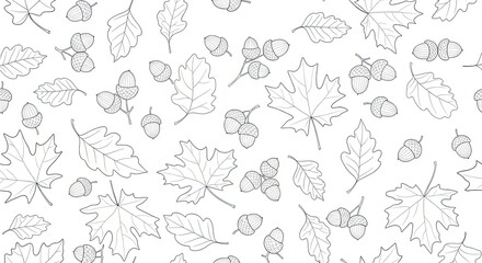 Autumn Leaf Pattern Simple Outline Decoration