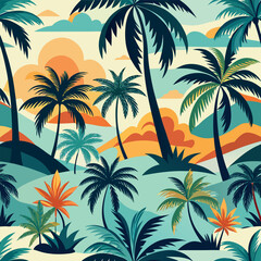 set of palm  trees