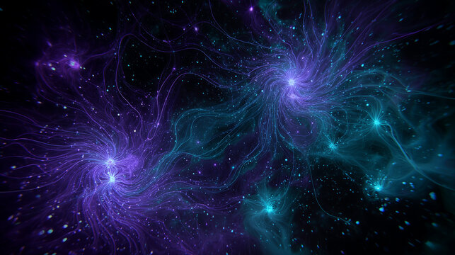 Quantum Entanglement Scientific Visualization: Interconnected Quantum Particles Network