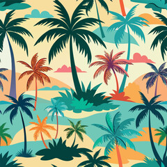 set of palm  trees