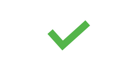 Green check mark on a white background, indicating completion or approval.