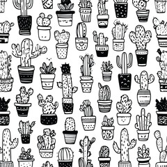 Minimalist Cactus Line Art Patterns