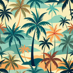 set of palm  trees