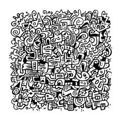 Abstract Chaotic Line Scribbles Artwork