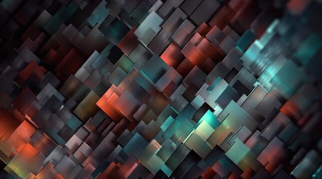 Abstract geometric pattern of textured metallic squares