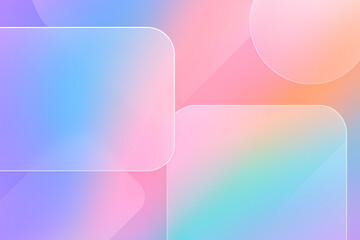 Pastel gradient abstract background with rounded rectangles and soft light