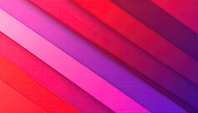 Colorful, layered diagonal stripes transitioning from red to purple, creating depth
