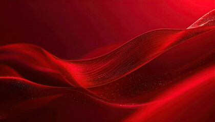Abstract crimson waves with shimmering highlights flow across a deep red backdrop