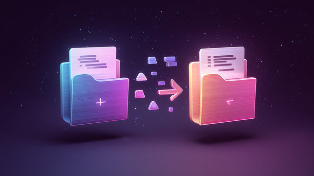 Digital Network Communication Technology Concept Illustrating File Transfer Protocol Connection