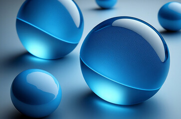 blue glass spheres