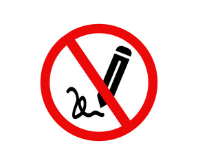 Do not write or edit sign icon. No writing sign vector design and illustration.

