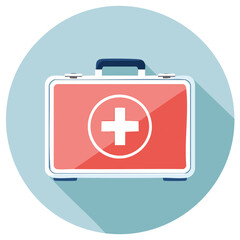 Obraz premium Medical Kit with Cross Symbol, Vector Illustration