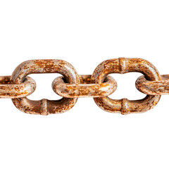 Fototapeta premium Close up of a rusty chain on transparent background