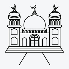 India's Taj Mahal monument is a stunning architecture silhouette and vector illustration, an iconic symbol of religion and travel design