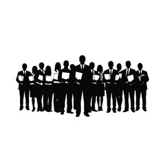 Diverse business team standing together silhouette