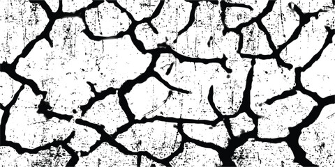 Surface cracks and fissures in ground. crack concrete white wall  background