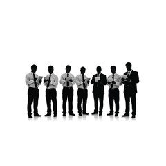 Group of businessmen in silhouette