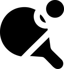 Table Tennis Paddle and Ball vector icon 
