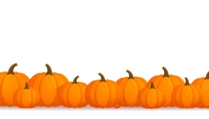 Autumn Pumpkins Row Background.