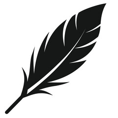 Fototapeta premium Feather-silhouette--vector-icon