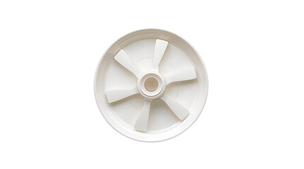 Fototapeta premium Plastic fan blade in white color on a neutral background 