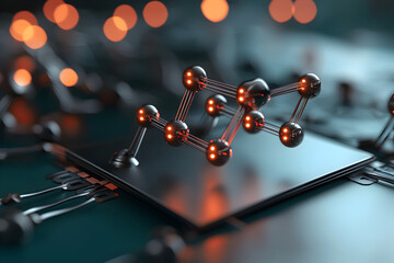Innovative machine learning and artificial intelligence technology. future data network showing complex digital connection