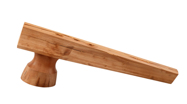 Wooden wedge tool used for home improvement and construction projects  