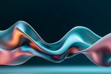 Mesmerizing abstract wave background with liquid metal flow. Modern futuristic design with serene and elegant form