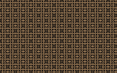 Arabic oriental floral vector design elements. Traditional golden arabesque icons, ornaments and patterns. Abstract flower symbols and logos in ornamental Islamic style.