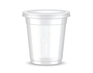 Clear plastic cup with lid