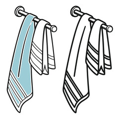 Towels Hanging on a Rack