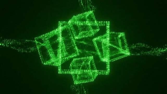 Abstract green energy concept illustration with recycle symbol and vector design text