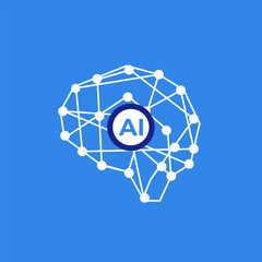 AI technology training concept icon sign design vector