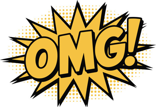 Omg speech bubble isolated on white background for social media posts