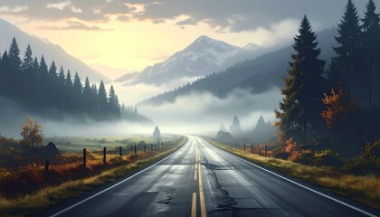 Misty Mountain Road Trip.