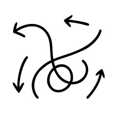 Hand drawn arrows pointing in different directions