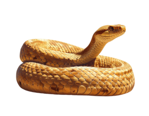 Snake Slithering Across Sandy Surface, Top-Down View, isolated