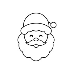 Simple santa claus face outline