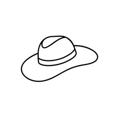 Outline drawing of sun hat