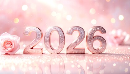 New Year 2026 Rose Background.