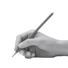 hand holding a pencil isolated on white background, representing creativity, drawing, art, and education in retro pop art style