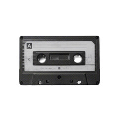 old tape cassette isolated on white background, representing vintage music, retro audio, and nostalgic pop art style