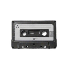 old tape cassette isolated on white background, representing vintage music, retro audio, and nostalgic pop art style