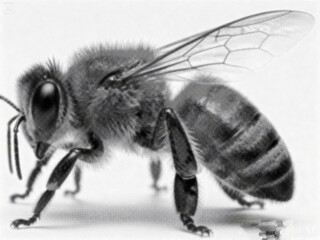 bee close up halftone art